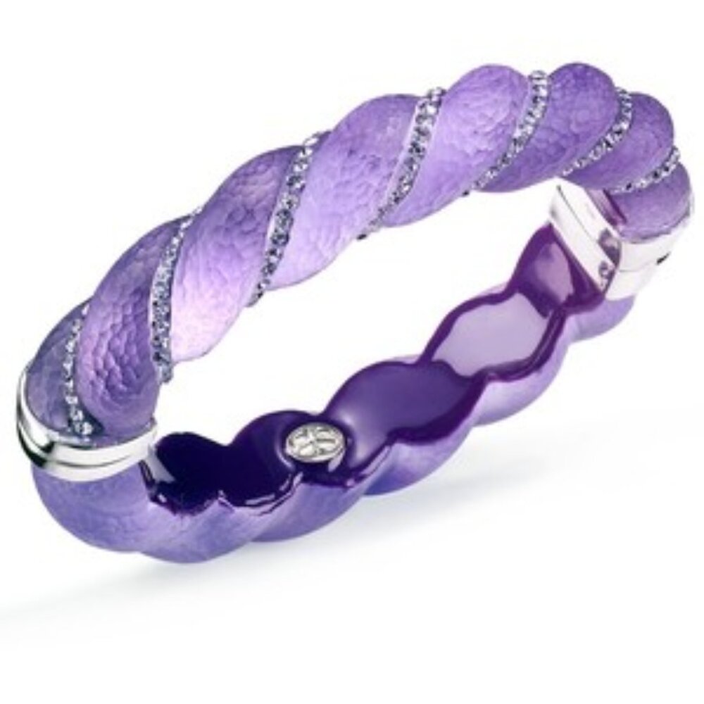 NEW - SIS by Simone I. Smith Crystal and Purple Lucite Bracelet (Never Worn)